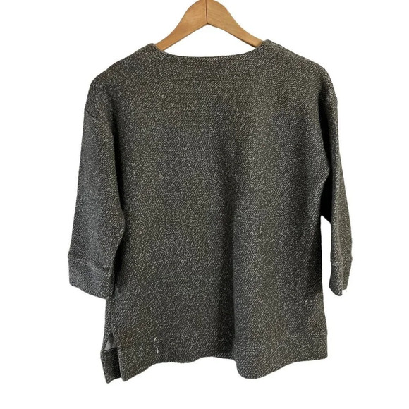 Lands End Dark Olive Green Knit Top Size Small Grommet Lace Up Chest Pullover - Picture 2 of 9